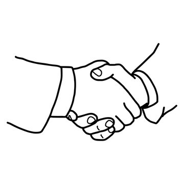 illustration vector doodle hand drawn of handshake