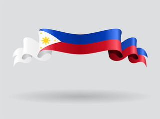 Philippines wavy flag. Vector illustration.