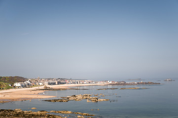 A landscape image of North Berwick from Rugged Knowes