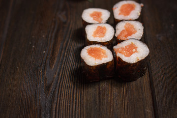 sushi, rice, seafood