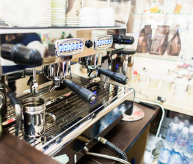 professional coffee machine in bar or restaurant