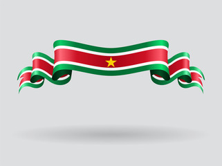 Surinamese wavy flag. Vector illustration.