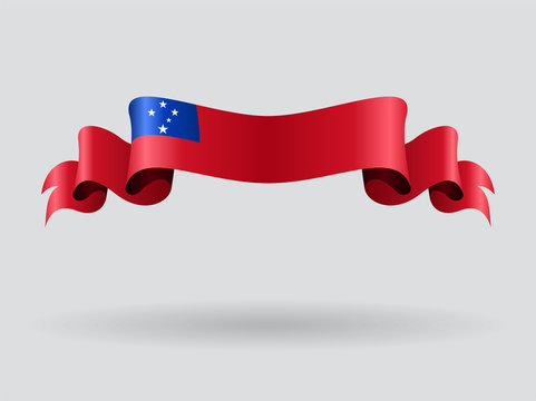 Samoan wavy flag. Vector illustration.