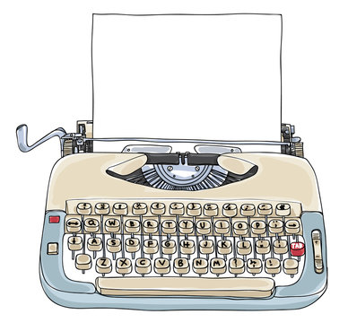 diy decor with vintage typewriter, paper roll, - Stock Illustration  [103400060] - PIXTA