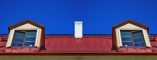 Red roof and dormers