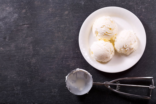 Plate Of Ice Cream Scoops