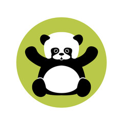 Panda vector illustration style Flat