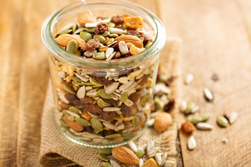 Dried fruit and nuts trail mix