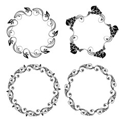 Elements of a pattern arranged in a circle for your creativity at the center