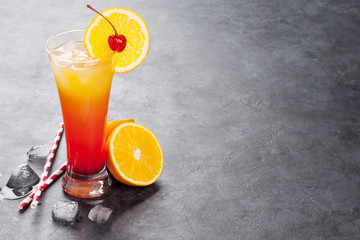 Tequila sunrise cocktail