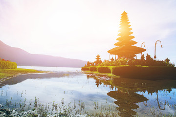 temple Pura Ulun Danu Bratan on the lake in Bali, Indonesia