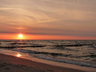 Obraz premium Sonnenuntergang an der Ostsee