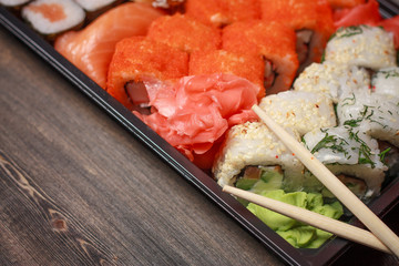 rolls, sushi, eating, food, ginger