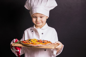 pizza with salami and pepper
