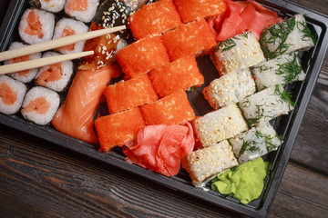 rolls, sushi, eating, food, ginger