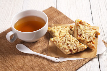 Tea and cookies with jam