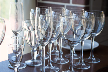glasses on table