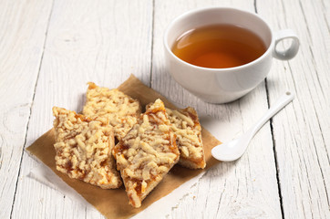 Tea and cookies with jam