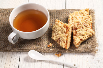 Tea and cookies with jam