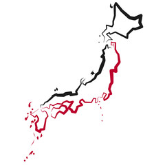 Mapa Japonii - obrazy, fototapety, plakaty