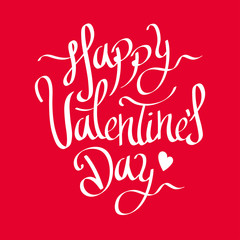 Valentine's Day lettering illustration greeting card