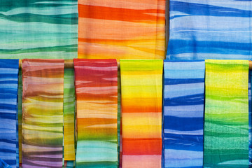 Colored foulards.