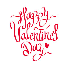 Valentine's Day lettering illustration greeting card