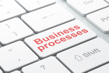 Business concept: Business Processes on computer keyboard background
