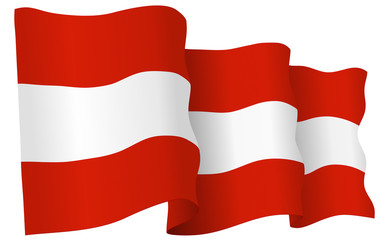 Austria Flag Waving Vector Illustration
