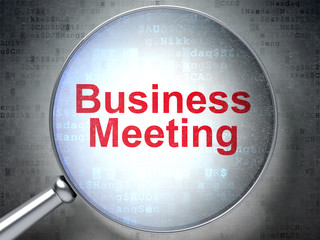 Finance concept: Business Meeting with optical glass