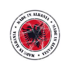 Made in Albania rubber stamp