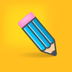 Colorful vector pencil icon illustration