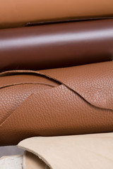 Some leather rolls isolated.