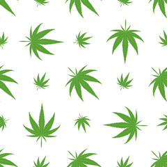 Obraz premium Marijuana seamless pattern vector.
