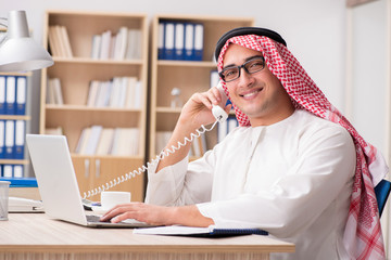 Arab businessman working in the office