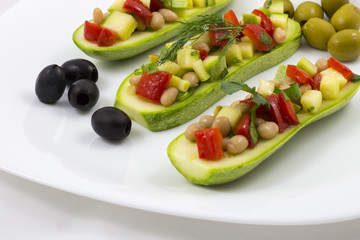 Lent vegetable salad with zucchini