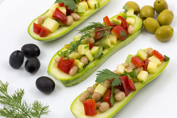 Lent vegetable salad with zucchini