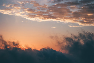 Sunset Sky over clouds Landscape Travel serene scenic view flying beautiful natural colors