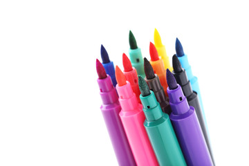 Felt-tip pens isolated on a white background