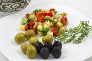 Lent vegetable salad with zucchini