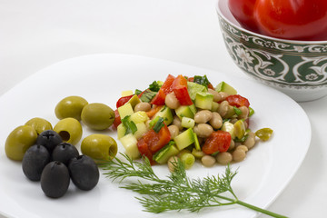 Lent vegetable salad with zucchini