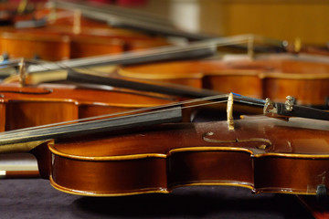Stacked violins background