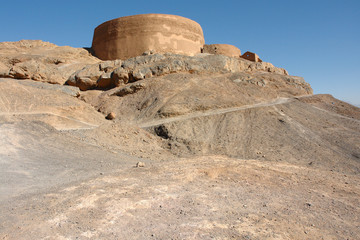 A Tower of Silence built by Zoroastrians for excarnation in Yazd, Iran
