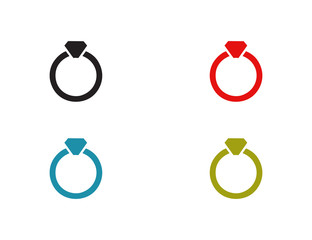 Vector set of flat rings icons