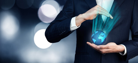 Globe ,earth in human hand