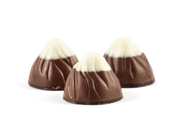 Chocolate candy isolated on white