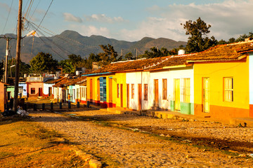 Colorful traditional houses in the colonial town Trinidad, Cuba