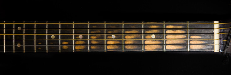 worn guitar neck (front view)