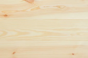Tuinposter Verse geknoopte grenen houten planken achtergrond bovenaanzicht. Zichtbare textuur met natuurlijke patronen. © wstockstudio