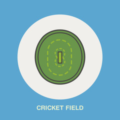 Cricket vector line icon. Field sign. Sport competition illustration.